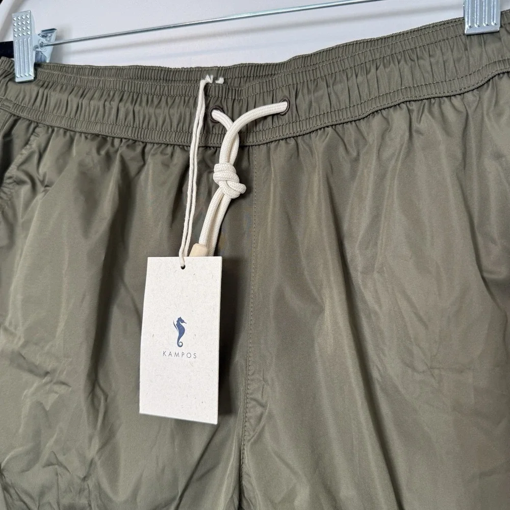 Kampos Swim Shorts‎ Long Olive NEW Mens Size Large Made in Italy NWT $224 Trunks